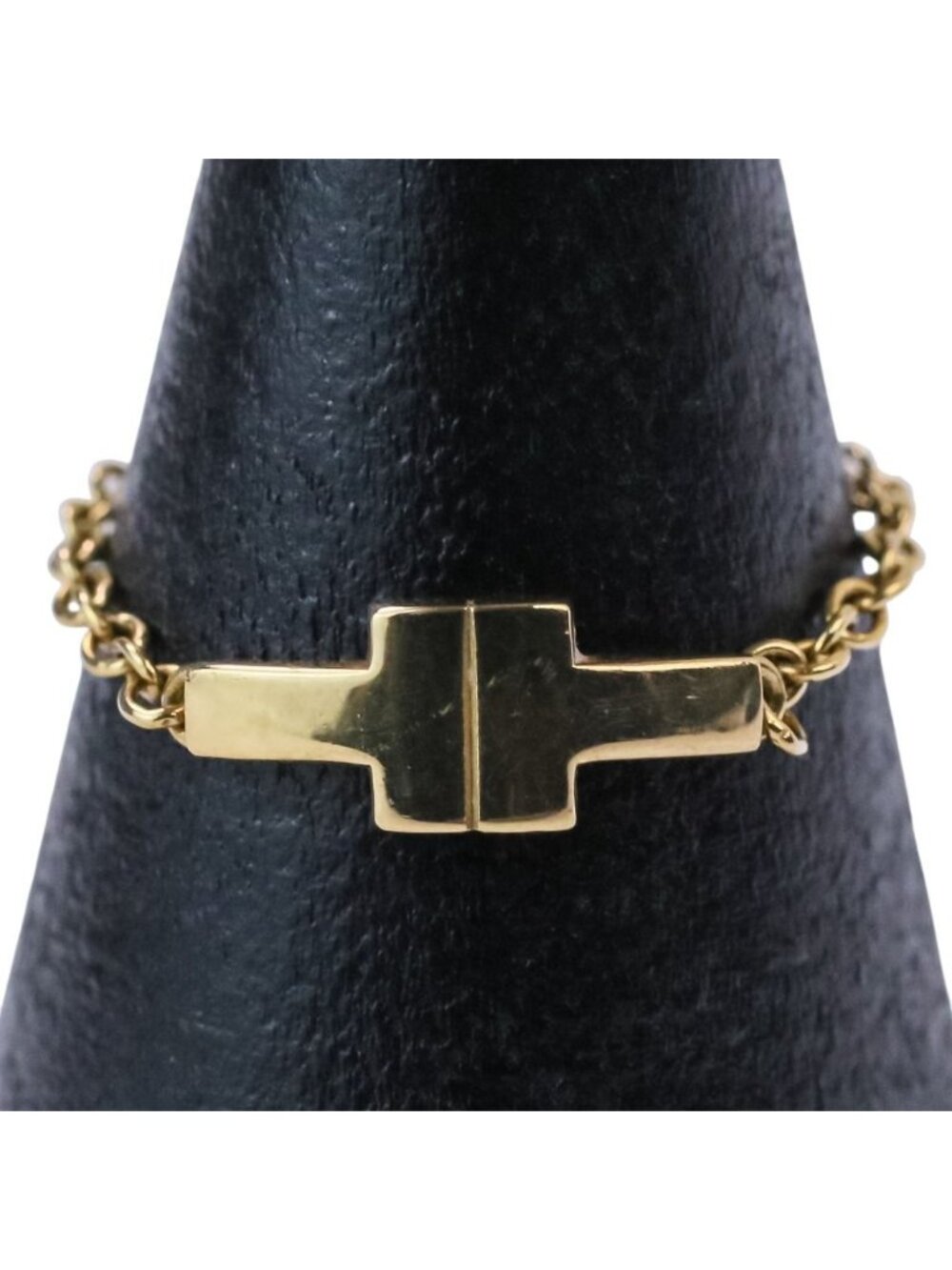 Tiffany & Co T Two Chain Ring 50 750 Yellow Gold